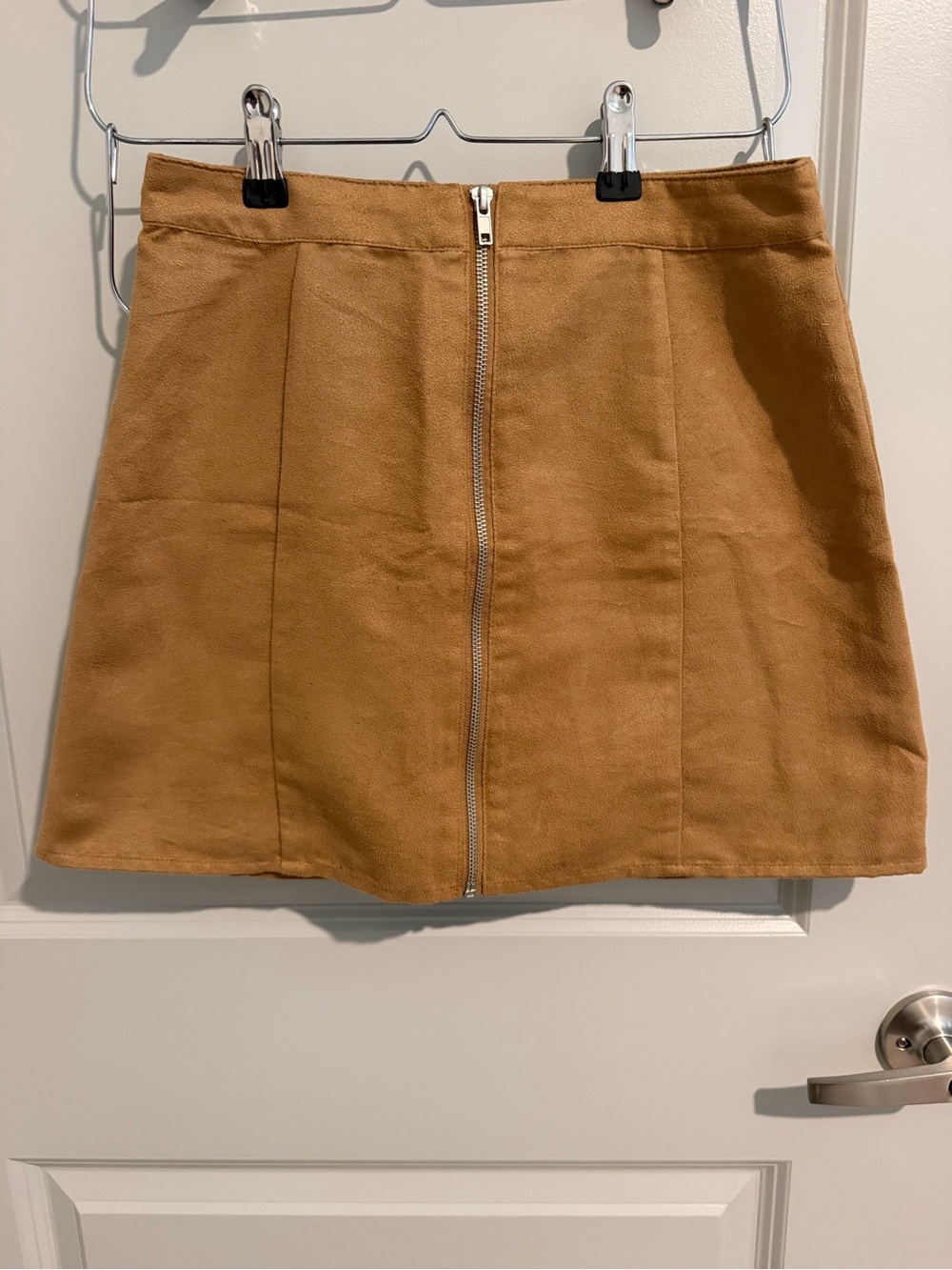 Forever 21 Camel/Tan Front-Zip Mini Skirt